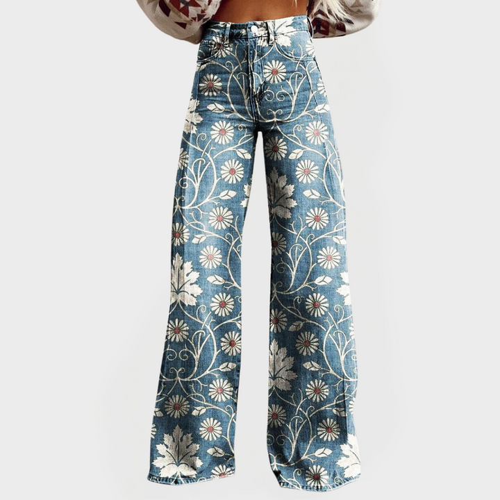 Pantalons Floraux Stylés avec Jambes Amples