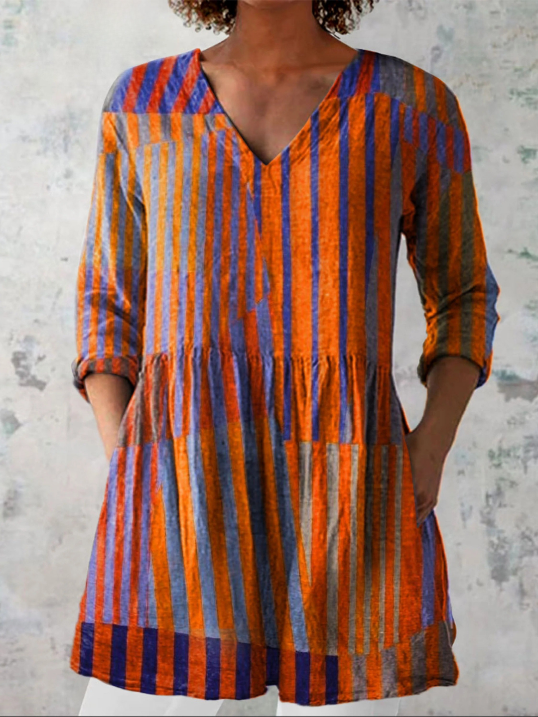Nadia | Longue Blouse avec Col en V