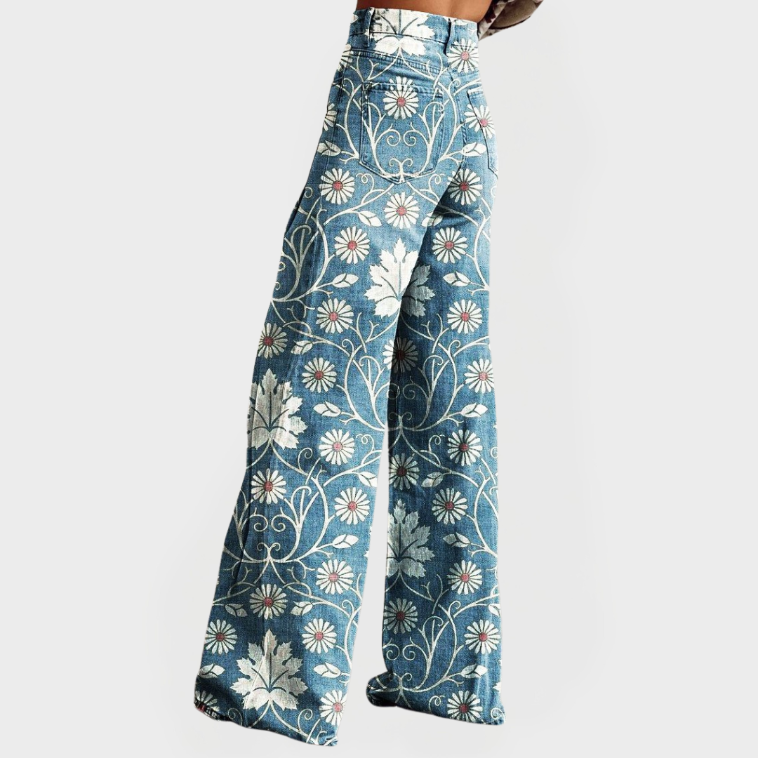 Pantalons Floraux Stylés avec Jambes Amples