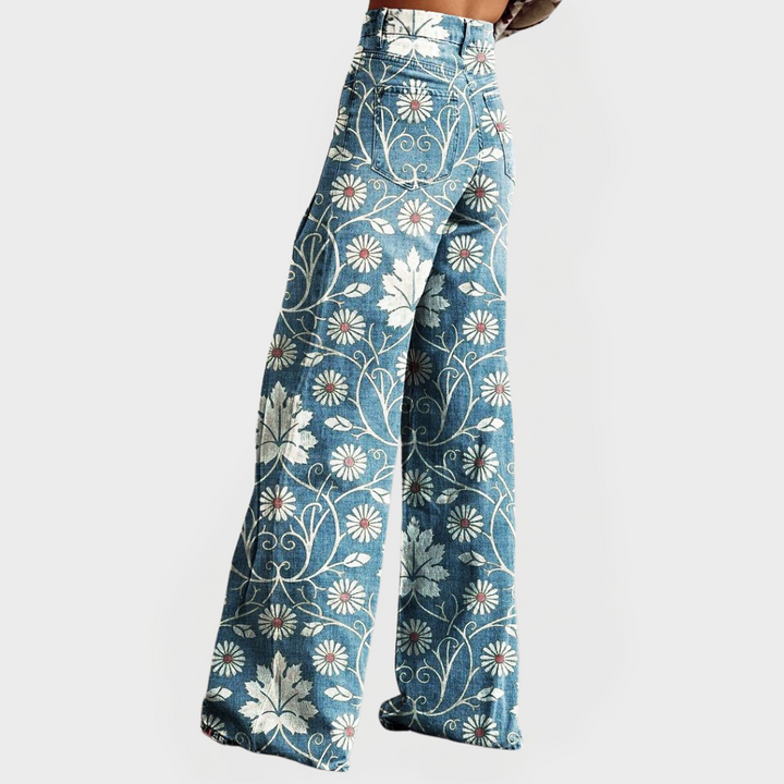 Pantalons Floraux Stylés avec Jambes Amples