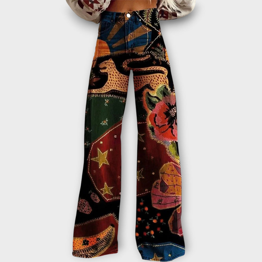 Jean à Imprimé Patchwork