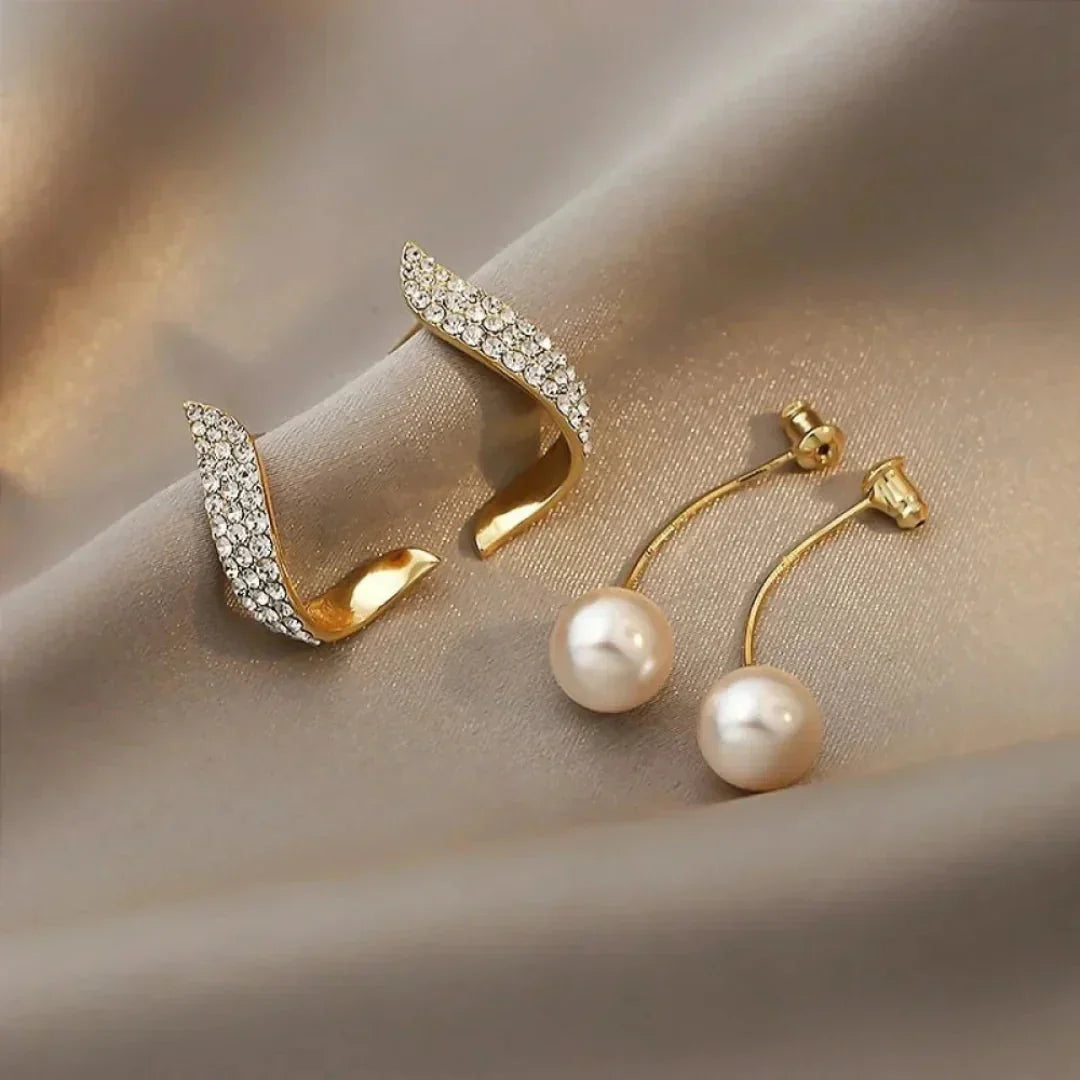 Boucles d'oreilles en perles de cristal et plumes