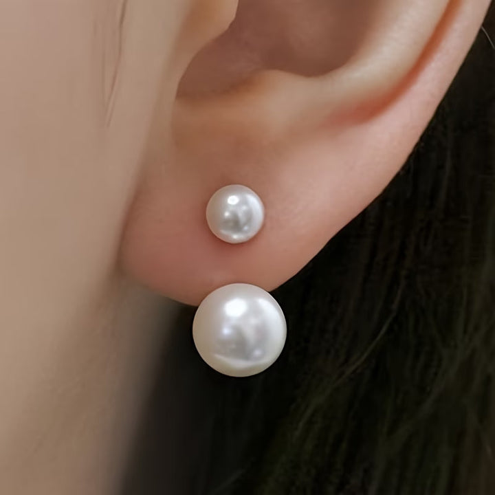 Boucles d'oreilles Ã  perles doubles