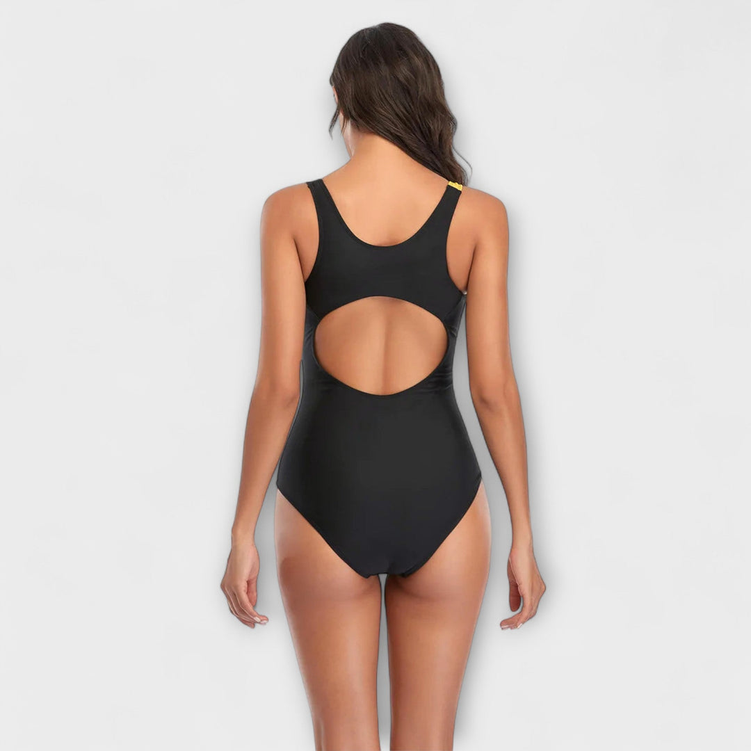 Maillot de Bain Une Pièce Sportif avec Décolleté au Dos