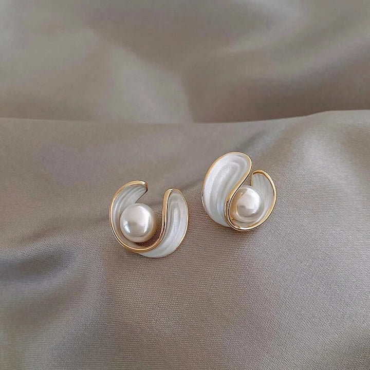 Boucles d'oreilles en perles d'or classique