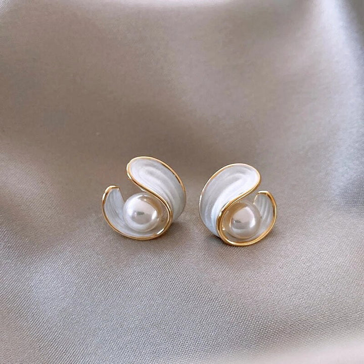 Boucles d'oreilles en perles d'or classique