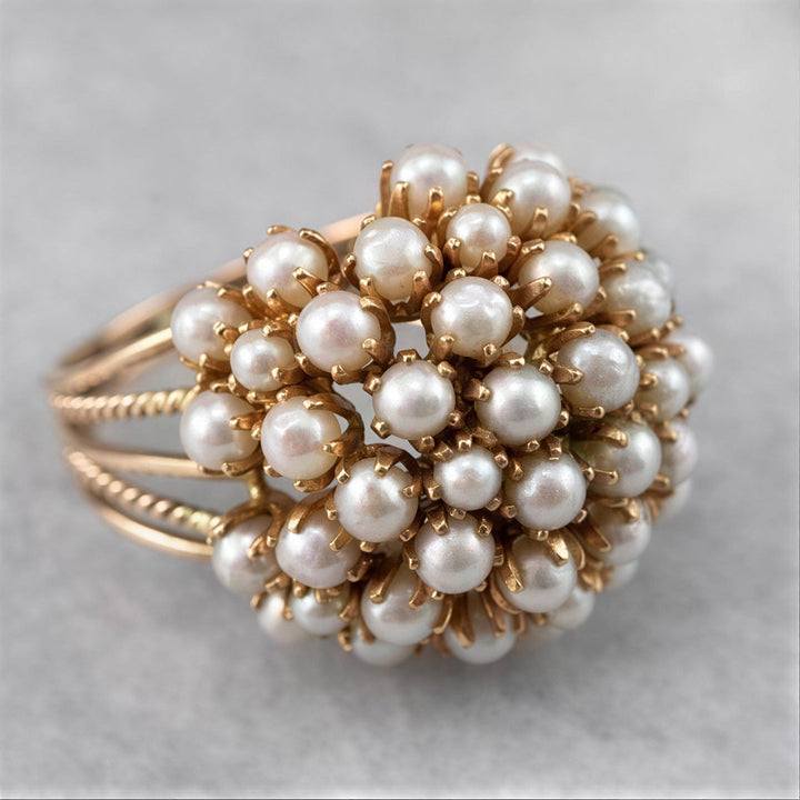 Bague en Or avec Perles IncrustÃ©es Ã‰lÃ©gante
