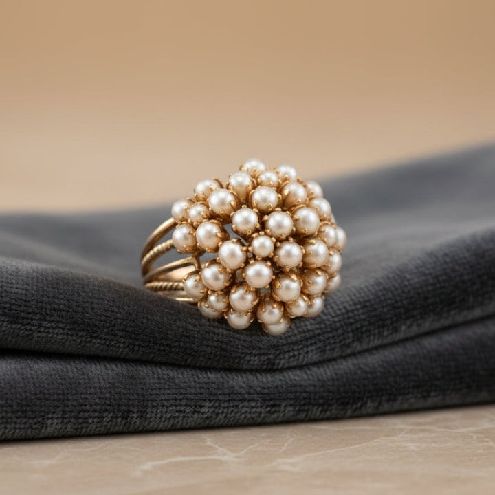 Bague en Or avec Perles IncrustÃ©es Ã‰lÃ©gante