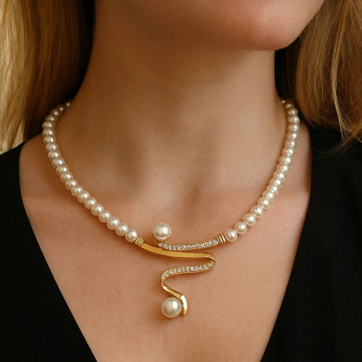 Ensemble de Collier en Perles Naturelles Ã‰lÃ©gantes
