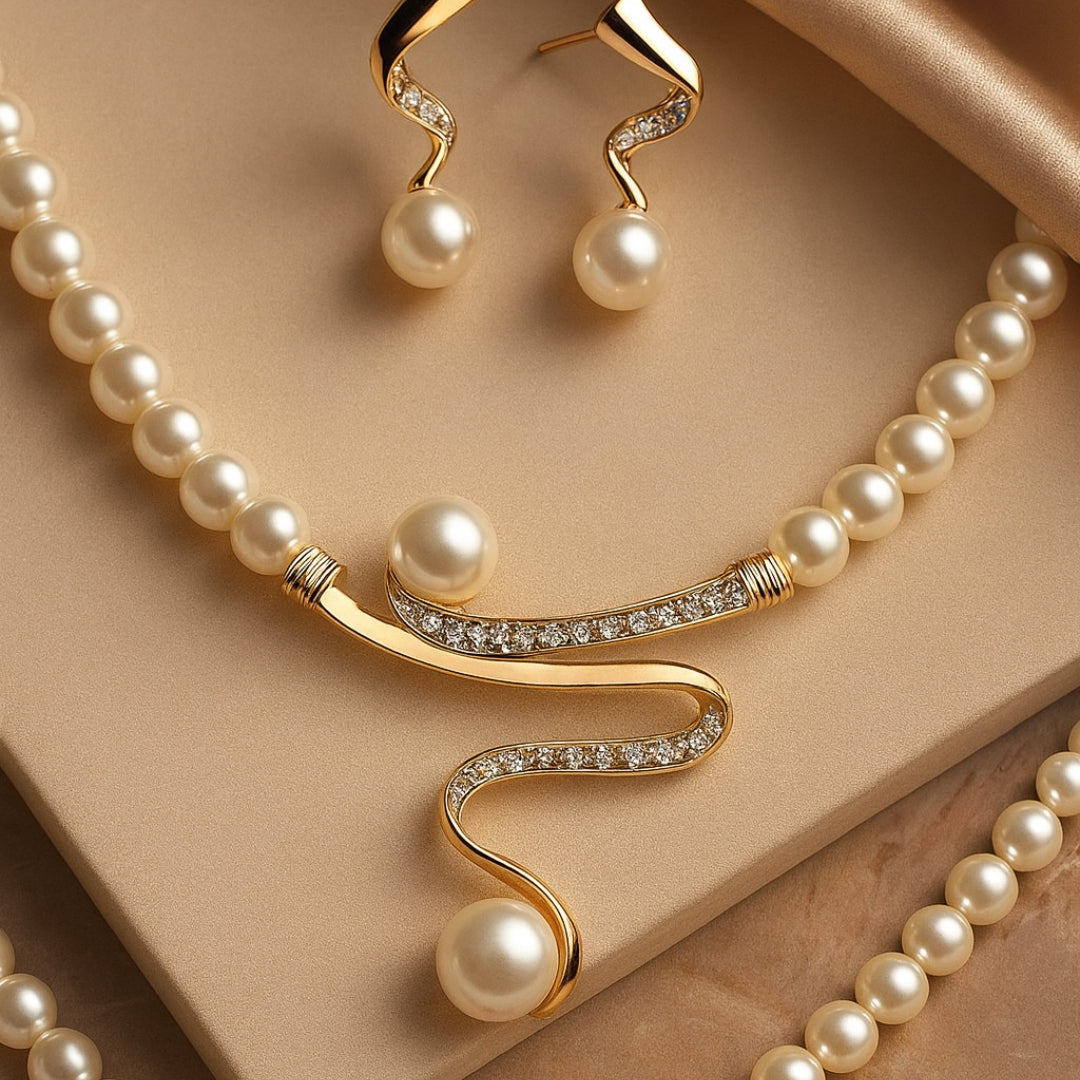 Ensemble de Collier en Perles Naturelles Ã‰lÃ©gantes