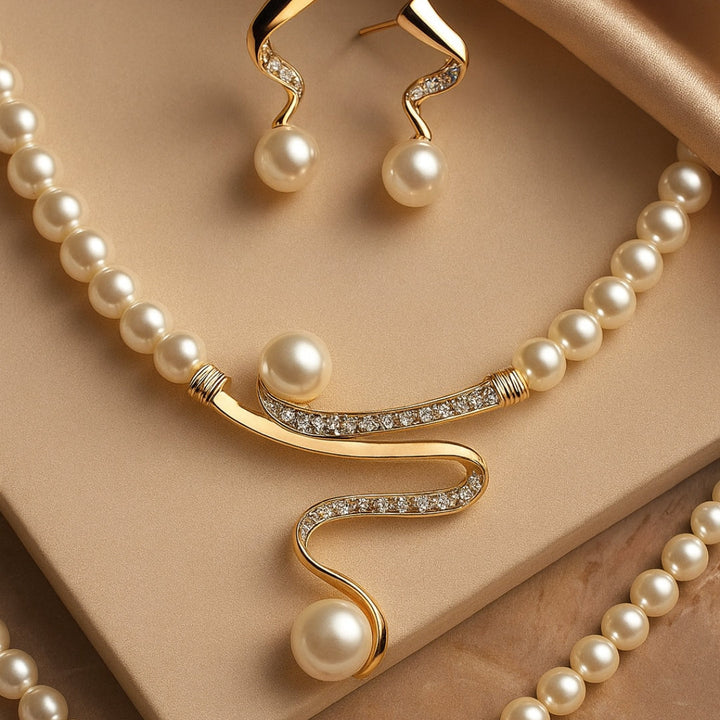 Ensemble de Collier en Perles Naturelles Ã‰lÃ©gantes