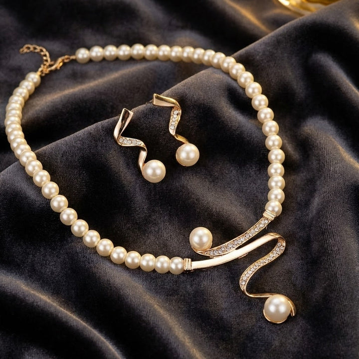 Ensemble de Collier en Perles Naturelles Ã‰lÃ©gantes