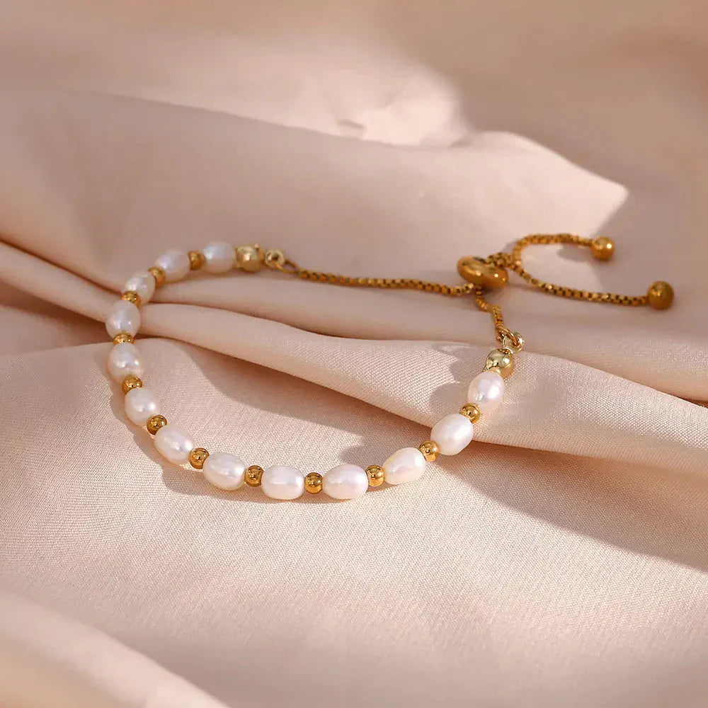 Bracelet Ã‰lÃ©gant en Perles et Or