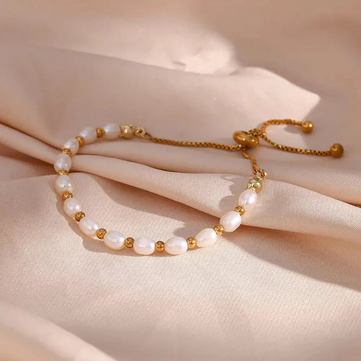 Bracelet Ã‰lÃ©gant en Perles et Or
