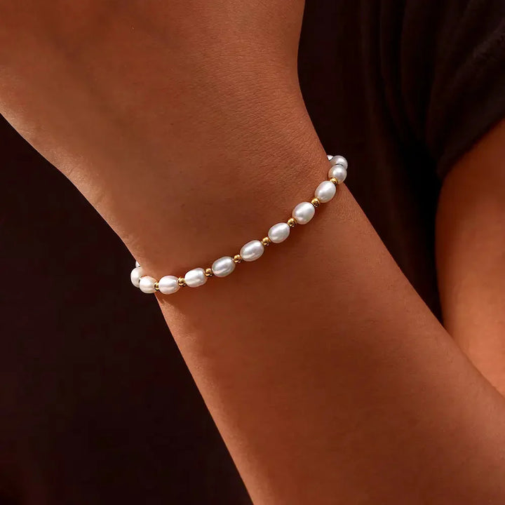 Bracelet Ã‰lÃ©gant en Perles et Or