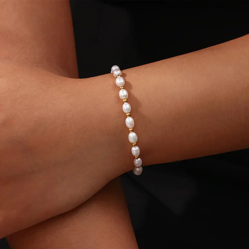 Bracelet Ã‰lÃ©gant en Perles et Or