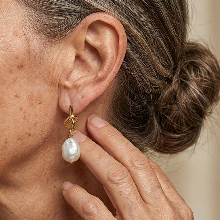 Boucles d'oreilles Ã‰lÃ©gance Perle NouÃ©e