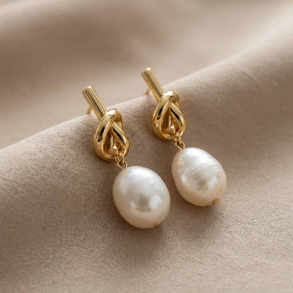 Boucles d'oreilles Ã‰lÃ©gance Perle NouÃ©e