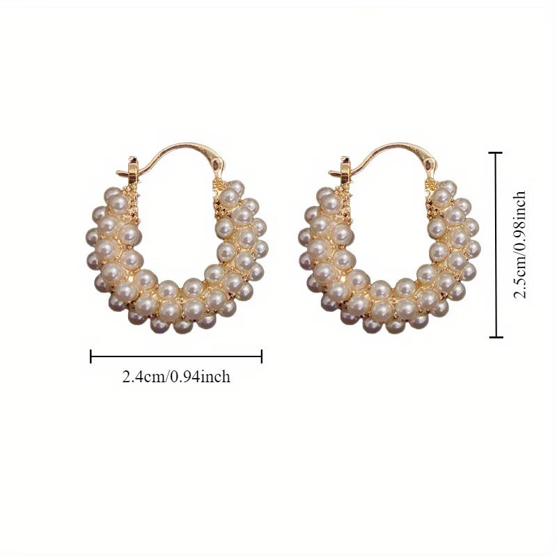 Boucles d'Oreilles en Cerceau avec Perles SuperposÃ©es