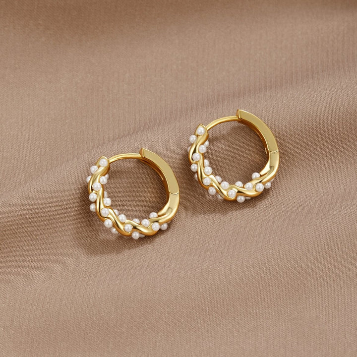 Boucles d'oreilles crÃ©oles en perles torsadÃ©es