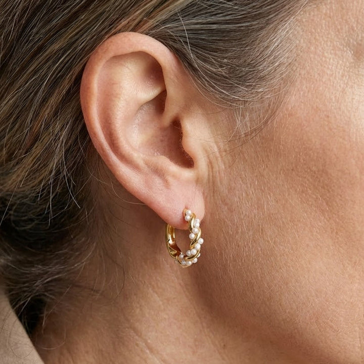 Boucles d'oreilles crÃ©oles en perles torsadÃ©es